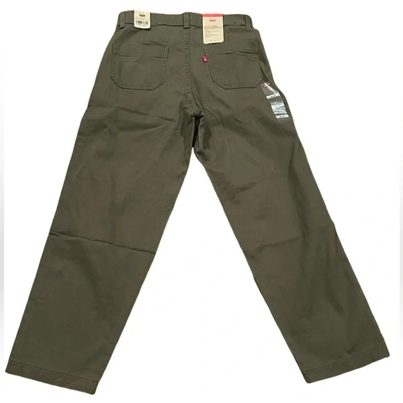 Levi’s Utility Pants Olive Green Slim Ankle Mid Rise 25x27 NWT Workwear - Picture 2 of 10